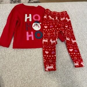 3/$15 SALE 2T Old Navy Santa Ho Ho Ho Shirt & Cat & Jack Fleece Sleep-pants